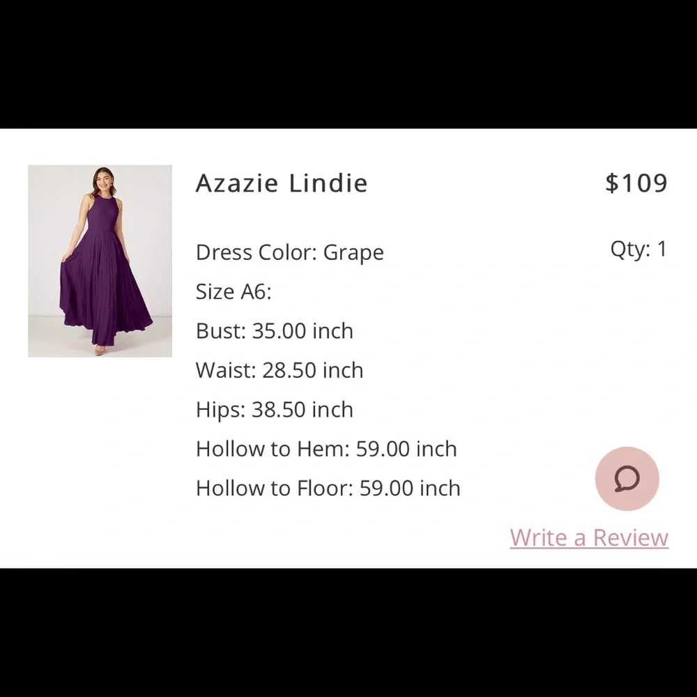 Azazie Lindie in Grape - Picture 7 of 7